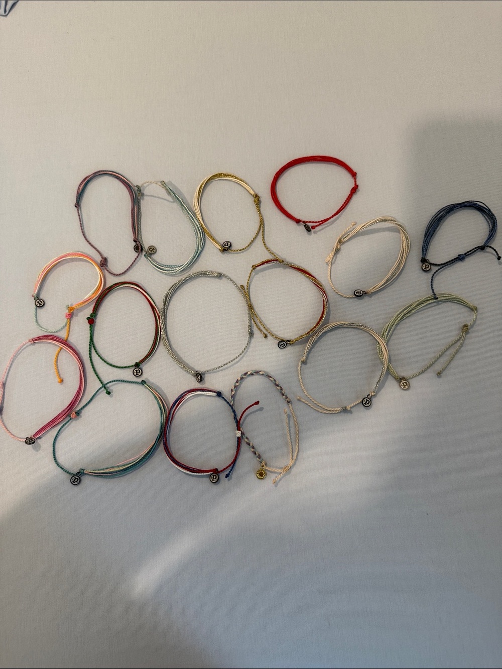 Pura Vida Multicolor String Bracelets with Charm - Assorted Colors
